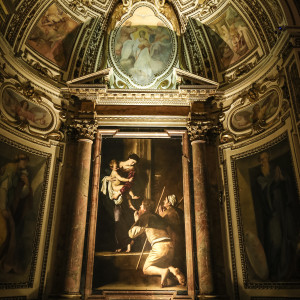 Róma Sant'Agostino templom Caravaggio Loretói Madonna